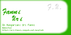 fanni uri business card